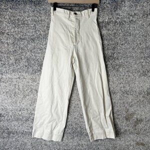 The Great Seafair Jeans Womens 25 White High Rise Wide Leg Cropped Denim